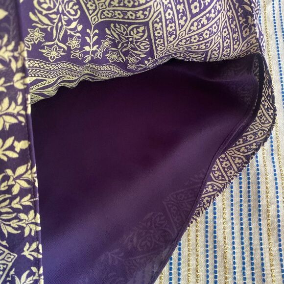 Tory Burch Bourdelle Silk Tunic Dress Purple Long Sleeve Sz 10 - Picture 13 of 15